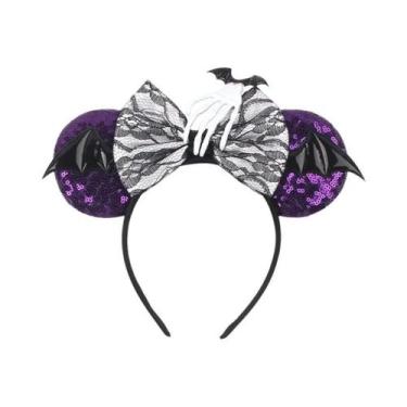 Imagem de Tiara De Orelhas De Rato Para Mulheres Com Lantejoulas E Laço, Acessór
