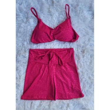Imagem de Short e Top com bojo Conjunto Academia Feminino Fitness - PIJAMAS VIÇO