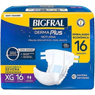 Imagem de Fralda Adulto Bigfral Derma Plus Noturna XG 16 Unidades