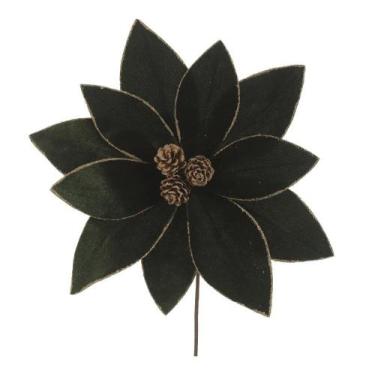 Imagem de Haste Bico de Papagaio Natal Aveludada Rústica Verde 25cm - FLORARTE