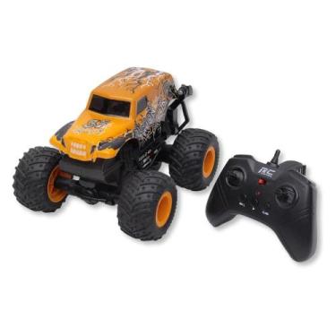 Imagem de Carrinho de controle remoto led 7 spin monster amarelo - zippy toys
