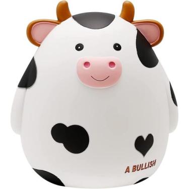 Imagem de Caixa de moedas inquebrável Piggy Bank H&W Cow Infantil branca