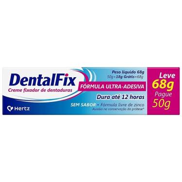 Imagem de Creme Fixador para Dentaduras e Próteses Dentárias Hertz Dentalfix Fixação Prolongada Até 12 Horas 68G