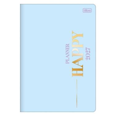 Imagem de Agenda Planner Tilibra Happy 2027 Miolo Grampeado Formato 178MM X 254MM 20 Folhas Azul