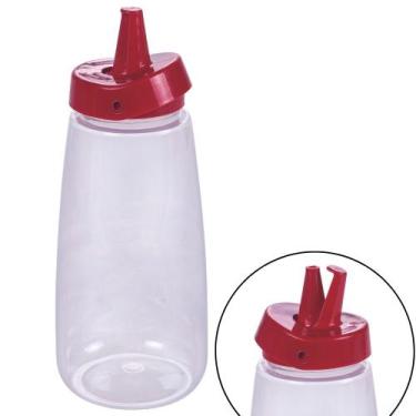Imagem de Bisnaga com tampa Flip vermelha de ketchup 520ml Plasutil ref. 16289