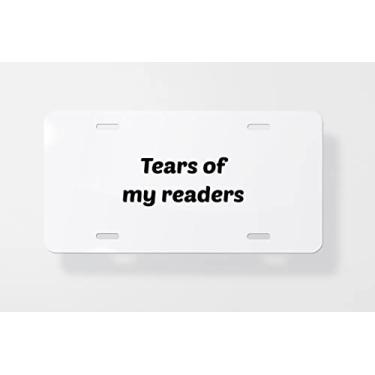 Imagem de Tears of My Readers Capa para placa de licença - Capa para placa de carro nova para carro - Capa de moldura da placa de carro 15 x 30 cm