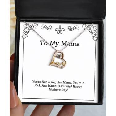 Imagem de Presente de sarcasmo Mama Gifts, You're Not A Regular Mama, You're A Kick Ass Mama[].!, belo colar de dança do amor para mãe da filha