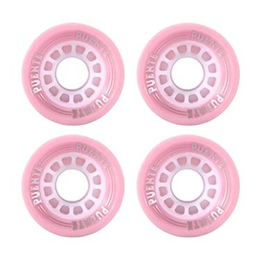 Imagem de Peças de Skate 70x51 4 milímetros Substituição de Longboard Cruiser com Rolamentos e Spaceer Conjunto , Rosa
