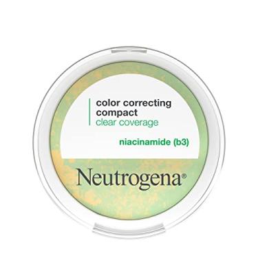 Imagem de Neutrogena Maquiagem em pó corretor de cor Clear Covering, pó CC matificante com niacinamida e pó verde e amarelo para tonificar, iluminar e controlar o brilho, sem óleo, 11 g