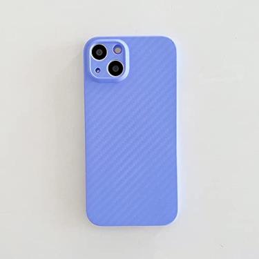 Imagem de Capa de telefone traseira ultrafina de 0,3 mm para iPhone 13 12 11 Pro Max Fibra de Carbono Textura Fosca Capa Rígida Slim Soft Shell Cor Doce, Roxo, Para 12 Pro Max
