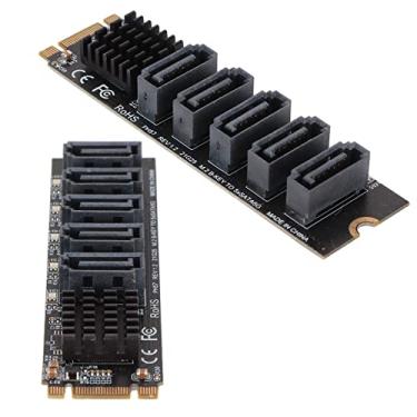 Imagem de Sutinna Placa Riser M.2 para SATA3.0, PH57 M.2 para SATA3.0 5 portas cartão de expansão de disco rígido função PM PCI E para SATA