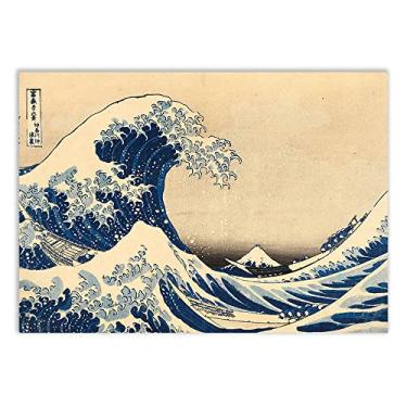 Imagem de Placa Decorativa A Grande Onda De Kanagawa Poster Moldura 2
