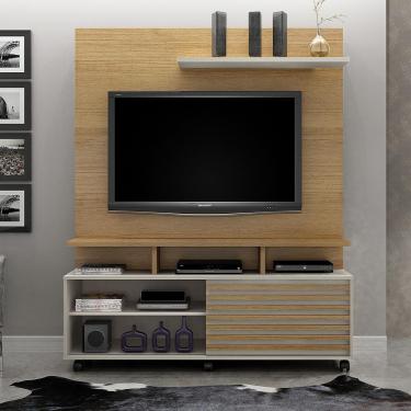 Imagem de Estante Home Para TV de Ate 60 Polegadas Valdemóveis Star Em MDP e MDF Cinamomo e Off White