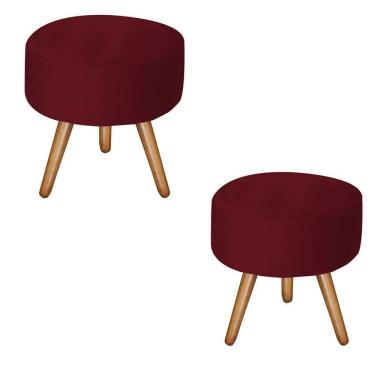 Imagem de Kit 2 Puffs Bali Suede Bordo