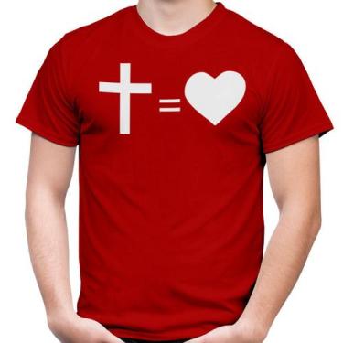 Imagem de Camiseta Masculina Evangélica Cruz = Amor - 100% Algodão - Atelier Do