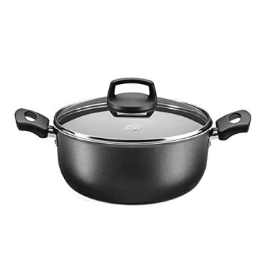 Imagem de MTA - Caçarola em Alumínio Antiaderente com Tampa de Vidro, Capacidade de 1,8L, nº 18, Cor Grafite, Linha Cristal.