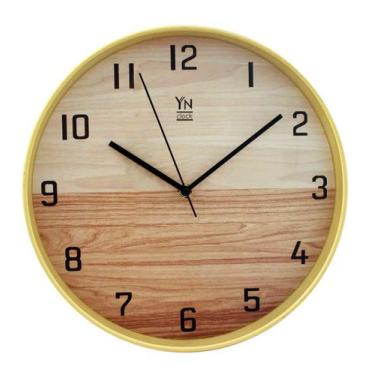 Imagem de Relógio De Parede Em Plástico/Vidro Bege 4,3X30,5X30,5cm  - Yn Clock