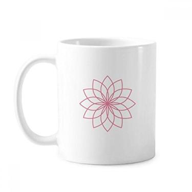 Imagem de Caneca de cerâmica com ilustração de linha de flores e plantas cerâmica para café e porcelana