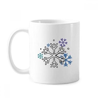 Imagem de Caneca com estampa de ilustração de neve clima inverno cerâmica xícara de porcelana de café louça