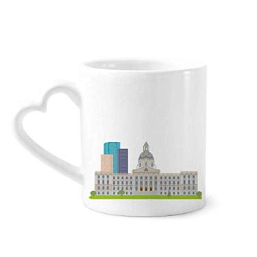 Imagem de Caneca de desenho animado de marco e edifícios da cidade do Canadá caneca de café cerâmica copo de coração de vidro