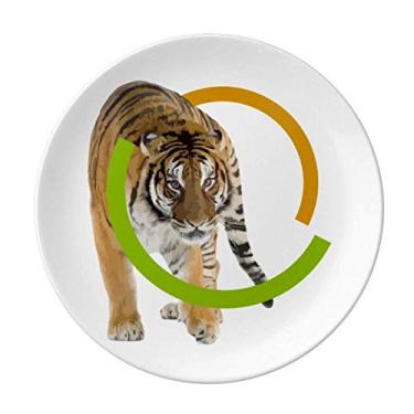 Imagem de Anel de tigre felino feroz prato decorativo de porcelana salver louça jantar prato