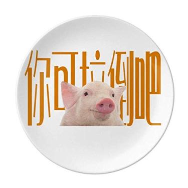 Imagem de Abandoning Disappointments Pigs Prato decorativo de porcelana Salver Louça Prato de jantar