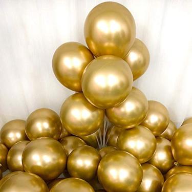 Imagem de Baloes de festa de 30 cm de latex, baloes de aniversario, baloes de helio brilhantes, decoracao de festa, compativel com casamento, aniversario, cha de bebe, festa de Natal, Dourado
