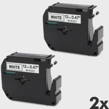 Imagem de 2x Fitas Mk 231 Compativel p/ Rotulador brother 12mm Branca