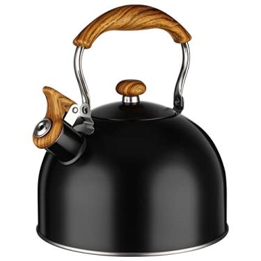 Imagem de Cabilock chaleira aquecedor de água de acampamento inoxidável bules de chá para cozinha jarra cafe jarra de cafeteira cafe po bule de chá bules de chá com alça Bip cabo de madeira plástico