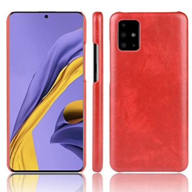 Imagem de Estojo de couro Litchi ultra fino para Samsung A12 A52 A102 A72 A32 A51 A71 S21 Ultra S20 FE A70 A50 A42 5G S10 Note 10 M31S Capa, vermelho, para Samsung S10