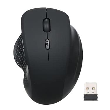 Imagem de Rato,Mouse óptico sem fio 2.4G vecal 6 teclas ergonômico mouse de escritório 3 DPI ajustável confortável sensação de mão para computr portátil preto