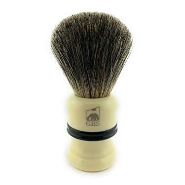 Imagem de GBS 100% Pure Badger Cerda marfim com faixa preta Shaving Brush! Use com qualquer creme sabão ou espuma - Compliments Todos Razors e canecas! Final Melhor Wet barbear experiência! 21 MM nó 100 mm (4" de altura)