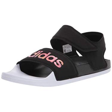 Imagem de adidas Women's Adilette Sandal Slide, Black/Iridescent/White, 7