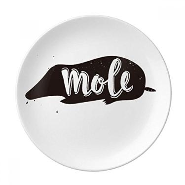 Imagem de Prato de animal preto e branco para talheres, talheres, talheres, prato de jantar