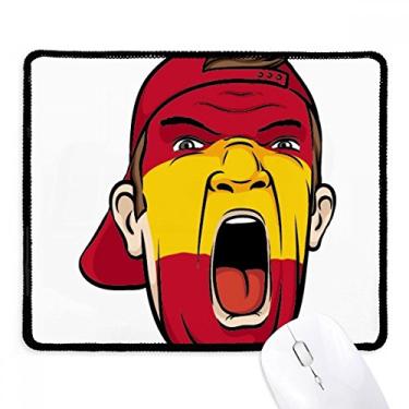 Imagem de Boné com bandeira da Espanha para maquiagem facial, mouse pad com borda costurada, tapete de borracha para jogos