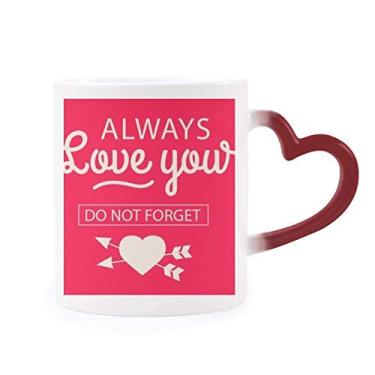 Imagem de Caneca sensível ao calor Always Love You Dia dos Namorados Caneca vermelha que muda de cor