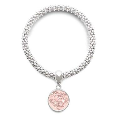 Imagem de DIYthinker Pulseira de prata de dia dos namorados rosa branco com pingente de coração pulseira ajustável