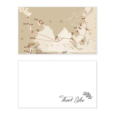 Imagem de "Along the Way to the Silk Road Mapa Cartão de agradecimento", aniversário, saudação, casamento, agradecimento