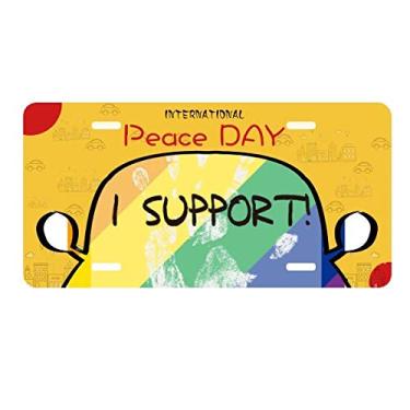 Imagem de DIYthinker LGBT Bandeira de arco-íris I Support Placa de carro Decoração Dia da Paz