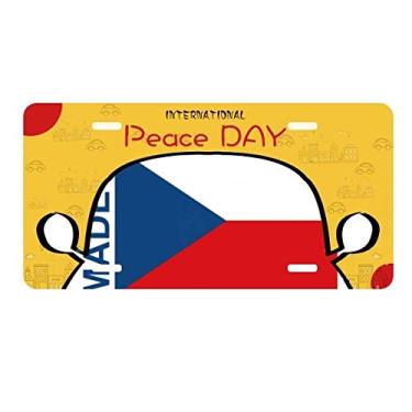 Imagem de DIYthinker Placa de licença Made in Tchech Country Love para decoração de carro, dia da paz