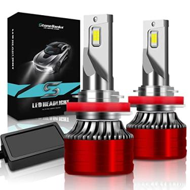 Imagem de IOANU H11 H8 H9 Bombilla LED para Faros de Automóvil 100W 20000LM 6000K con 3570 Chips LED, EMC, Clasificación IP68, Tamaño 1:1 Halógeno, Aluminio Resistente al Agua y al Polvo - Ahorro de Energía y Fácil Instalación