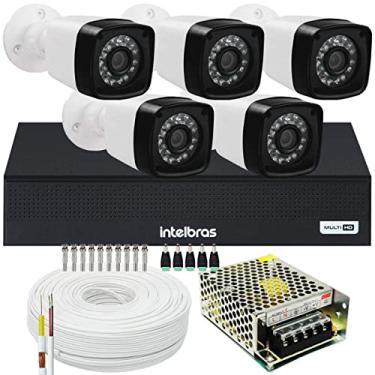 Imagem de Kit Cftv 5 Cameras Full 1080p Dvr Intelbras Sem HD Mhdx 1008