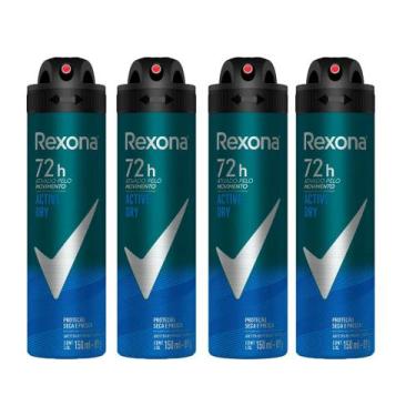 Imagem de Kit 4 Desodorante Rexona Men Active Dry Aerosol Antitranspirante 72H 1