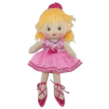 Imagem de Boneca Bailarina Menina de Pelúcia e Pano Rosa Linda Fofinha Presente Dia das Crianças