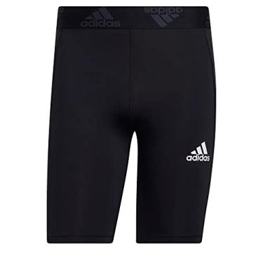 Imagem de adidas Meia-cal a masculina Techfit, preta, tamanho 5GG