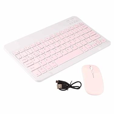 Imagem de Mouse com teclado de 25 cm, conjunto de teclas compostas para tablet (rosa)