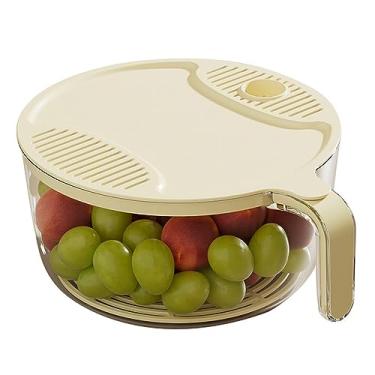 Imagem de Máquina de lavar arroz escorredor de grande capacidade com aderência confortável, design multifuncional para lavar legumes e drenar água (P)