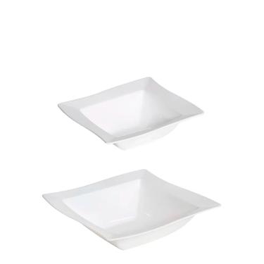 Imagem de Kit Saladeira Moove 800ml + 2L Branco em Polipropileno Linha Tropical VEM