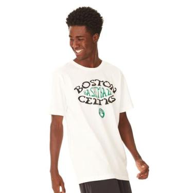 Imagem de Camiseta Nba Estampada Boston Celtics Off White