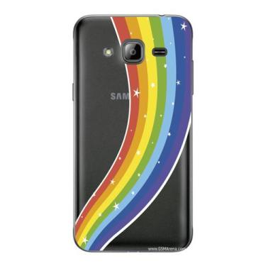 Imagem de Capa Case Capinha Samsung Galaxy  J3 Arco Iris Estrelinhas - Showcase